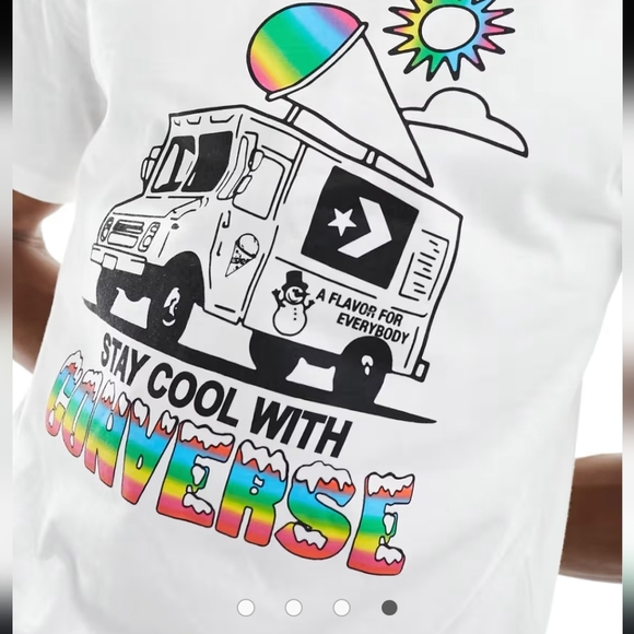 Converse White T-Shirt with Colorful Graphic - Picture 7 of 8